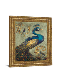 Peacock On Sage I By Tiffany Hakimipour 22X26 Framed Print