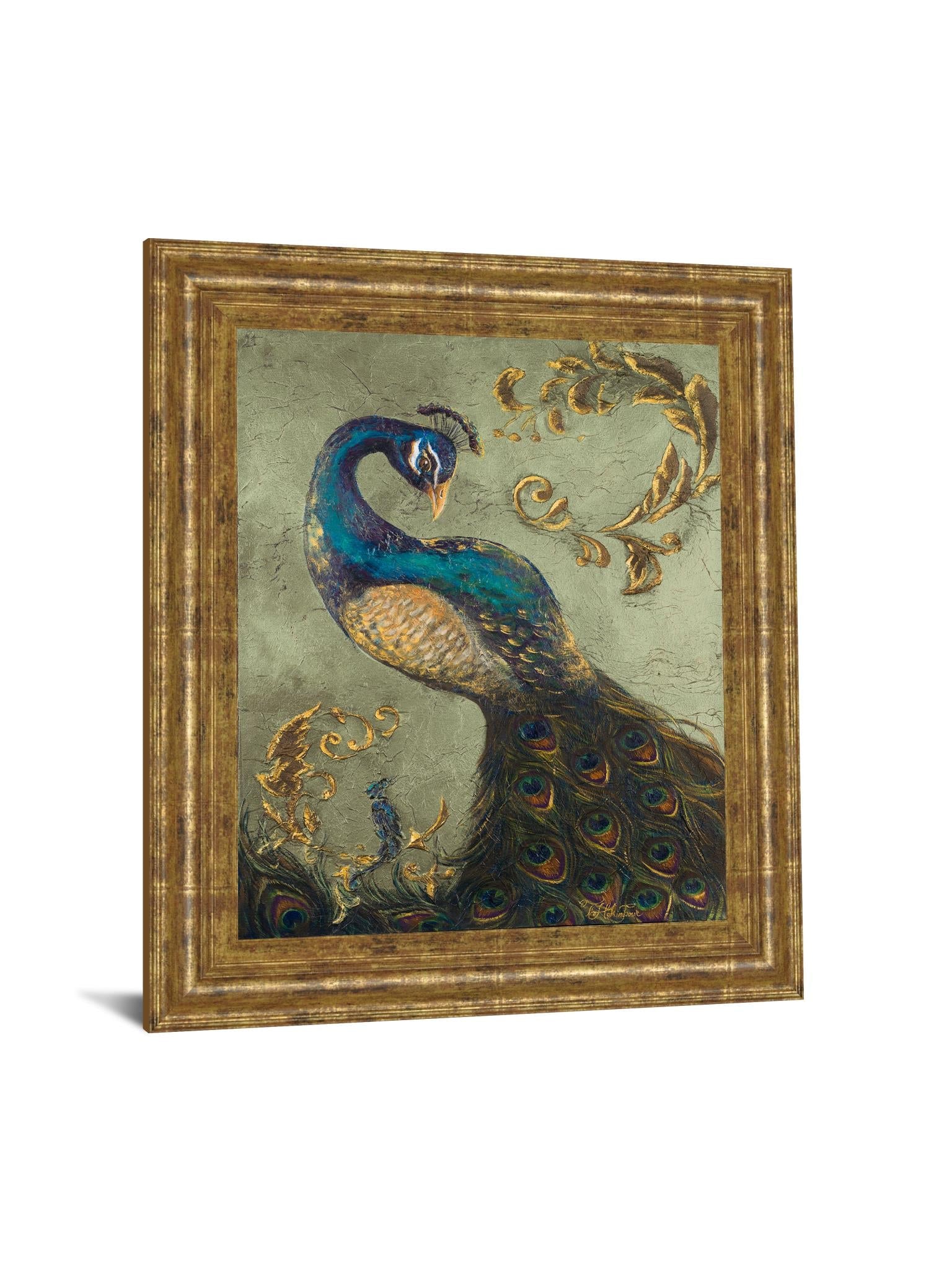 Peacock On Sage Ii By Tiffany Hakimipour 22X26 Framed Print