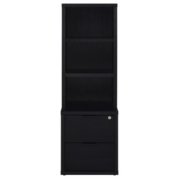 Westpark 3-shelf Bookcase USB and Lockable Drawer Black
