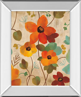 Mirrored Frame Vibrant Embroidery Iii  By Silvia Vassileva 22X26 Mirror Frame Print