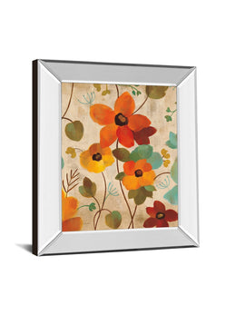 Mirrored Frame Vibrant Embroidery Iii  By Silvia Vassileva 22X26 Mirror Frame Print
