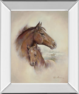 Mirrored Frame Race Horse Ii By Ruane Manning 22X26 Mirror Frame Print
