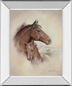 Mirrored Frame Race Horse Ii By Ruane Manning 22X26 Mirror Frame Print