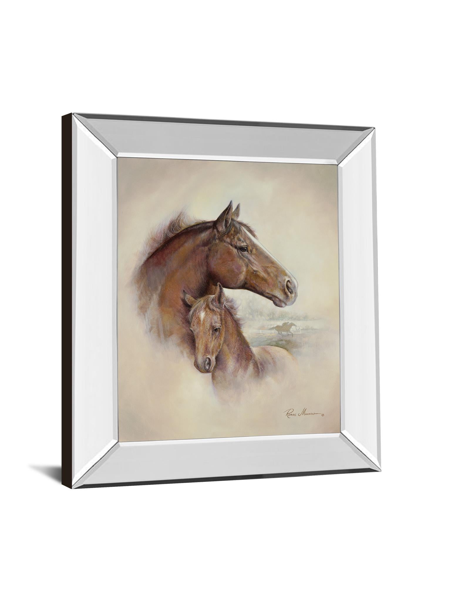 Mirrored Frame Race Horse Ii By Ruane Manning 22X26 Mirror Frame Print