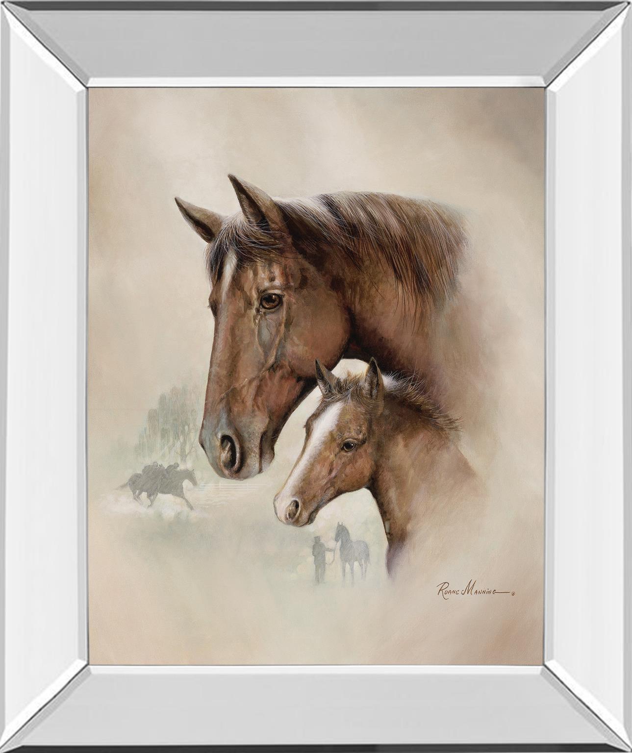 Mirrored Frame Race Horse I By Ruane Manning 22X26 Mirror Frame Print