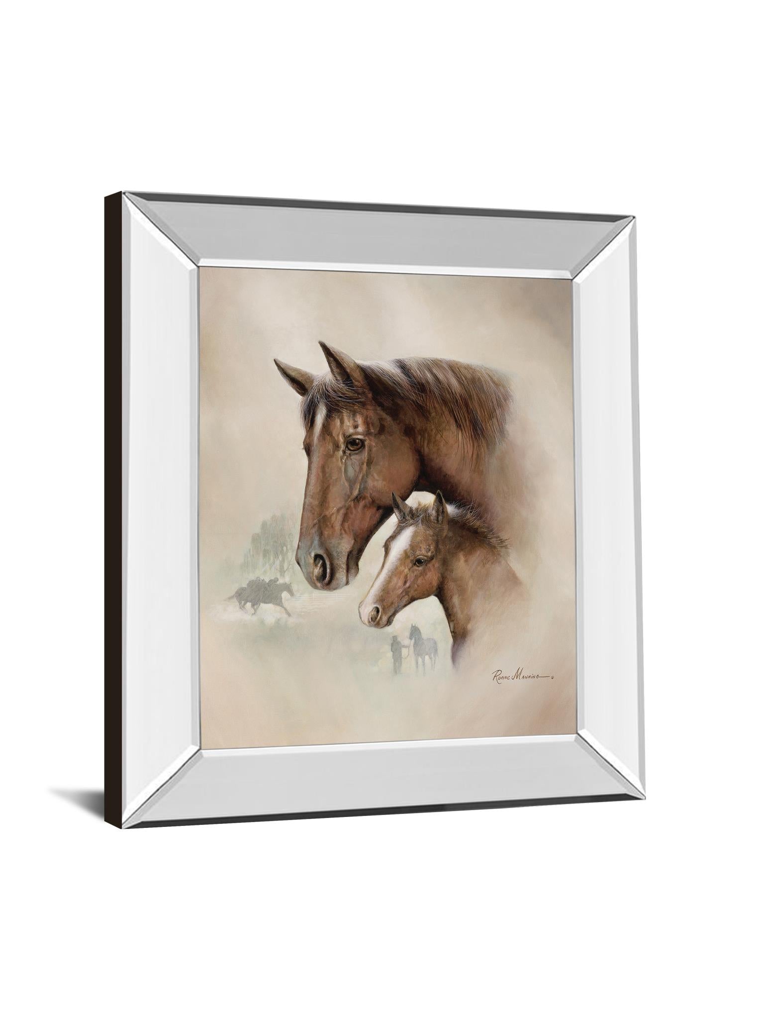 Mirrored Frame Race Horse I By Ruane Manning 22X26 Mirror Frame Print