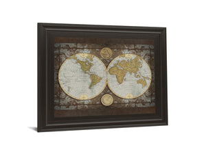 World Map By Elizabeth Medley 22X26 Framed Print