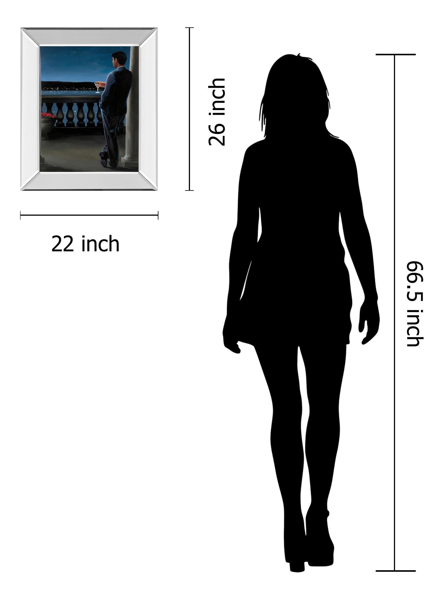 Mirrored Frame Thinking Of Her By James Wiens 22X26 Mirror Frame Print