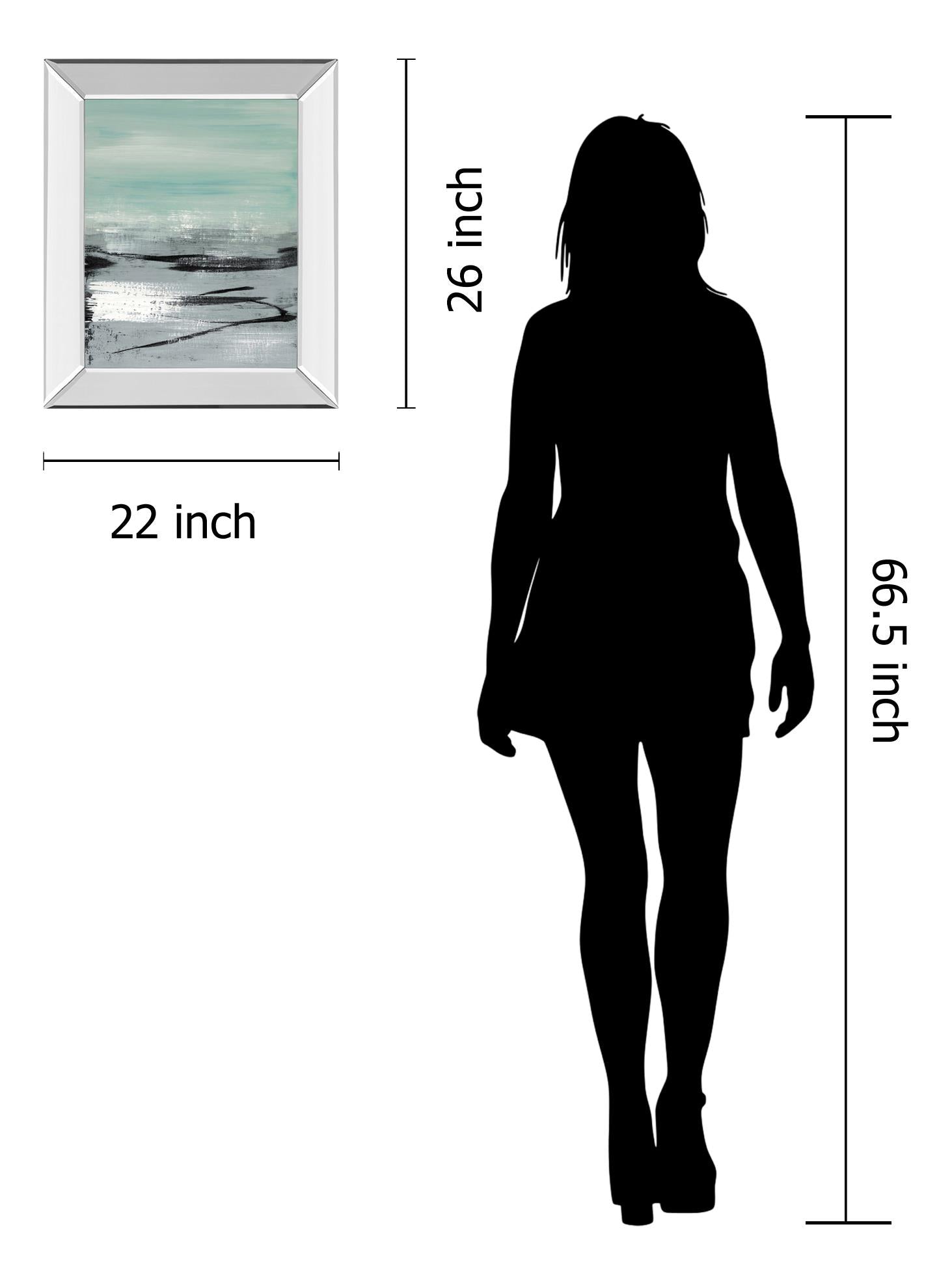 Mirrored Frame Beach I By Heather Mcalpine 22X26 Mirror Frame Print