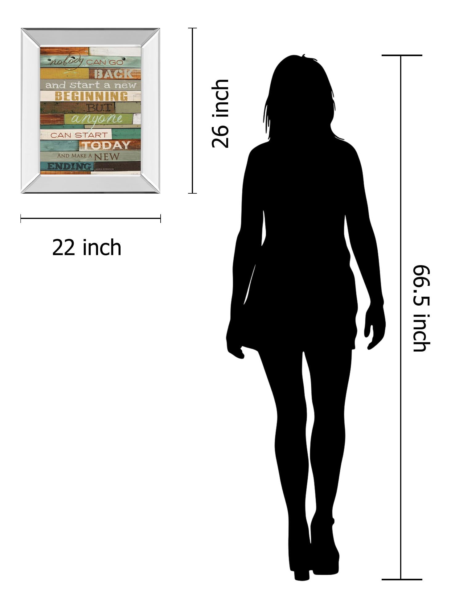 Mirrored Frame Make A New Ending By Marla Rae 22X26 Mirror Frame Print