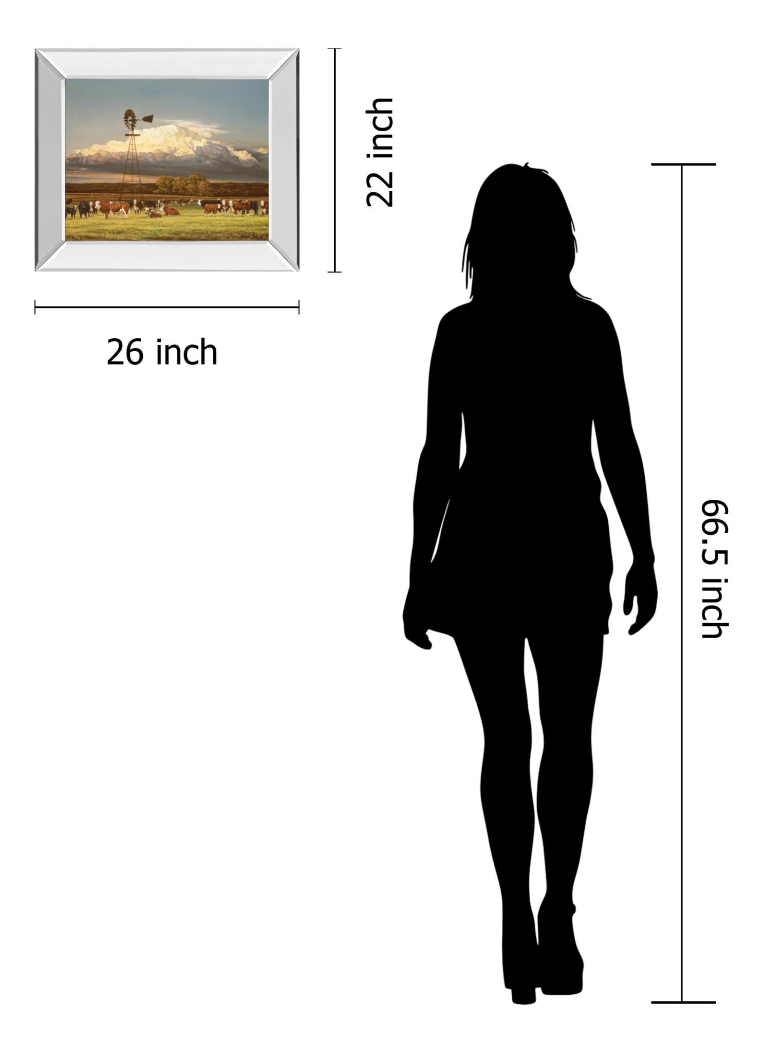 Mirrored Frame Summer Pastures By Bonnie Mohr ***Monl*** 22X26 Mirror Frame Print