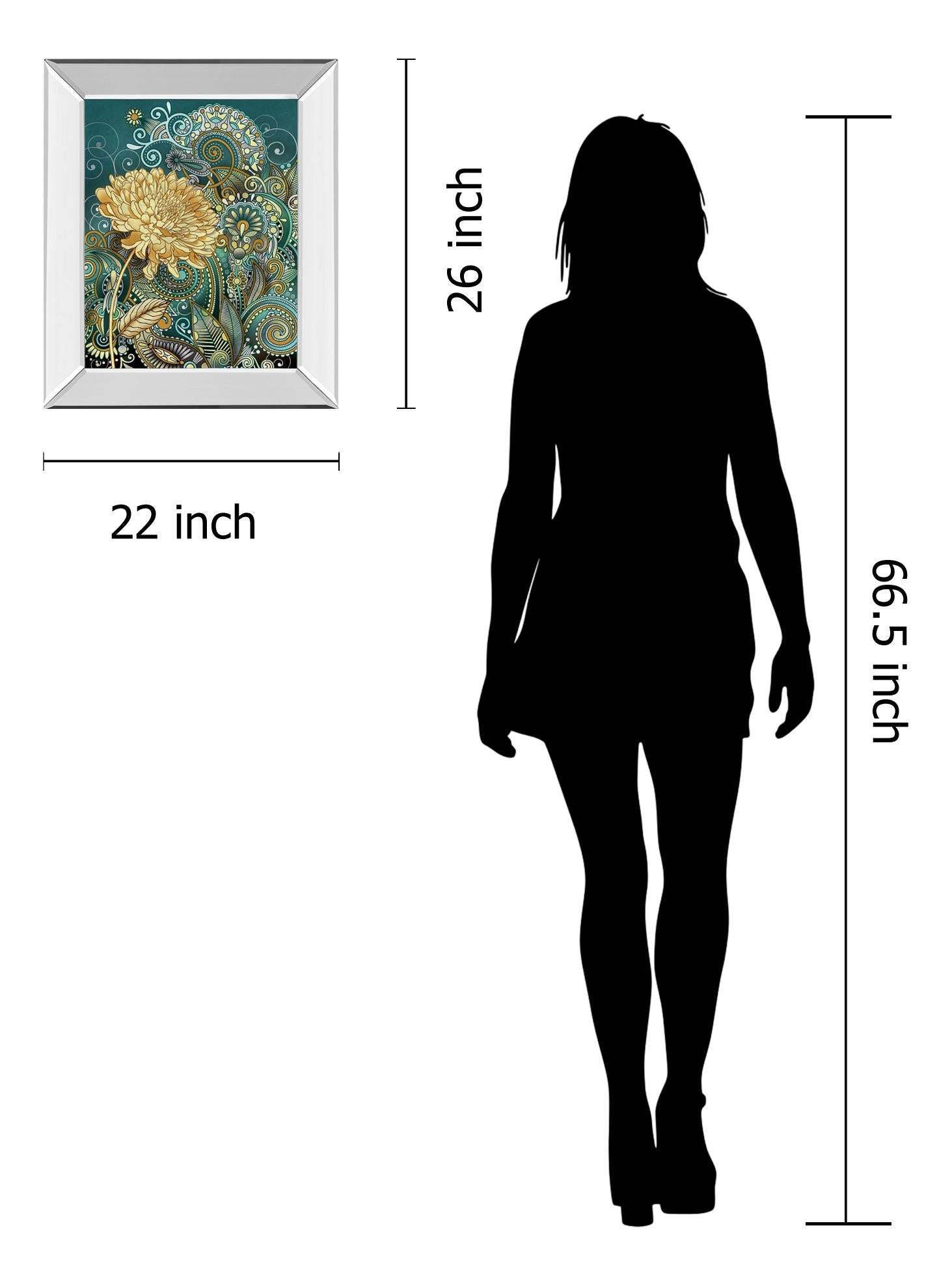 Mirrored Frame Inspired Blooms 1 By Conrad Knutsen 22X26 Mirror Frame Print