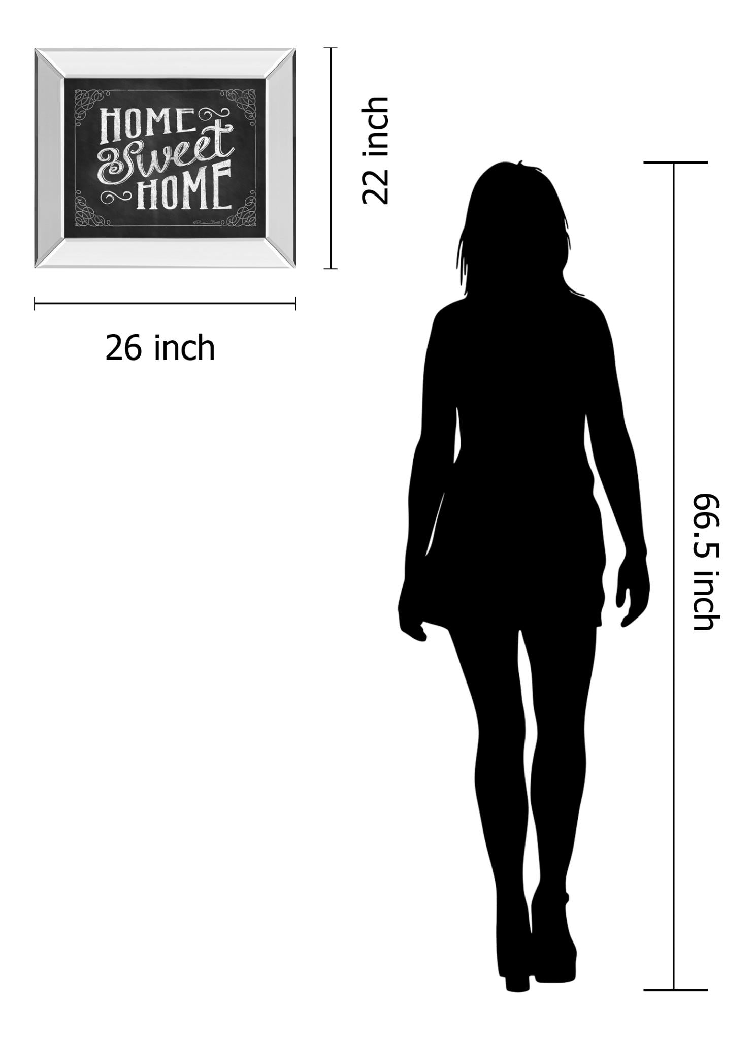 Mirrored Frame Home Sweet Home By Susan Ball 22X26 Mirror Frame Print