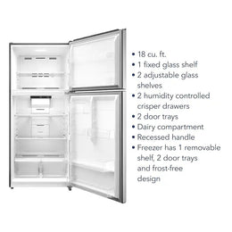 Insignia™ - 30 in. Wide 18 Cu. Ft. Top-Freezer Refrigerator with ENERGY STAR Certification - Stainless Steel