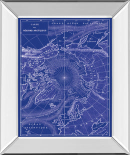 Mirrored Frame Arctic Map By The Vintage Collection 22X26 Mirror Frame Print