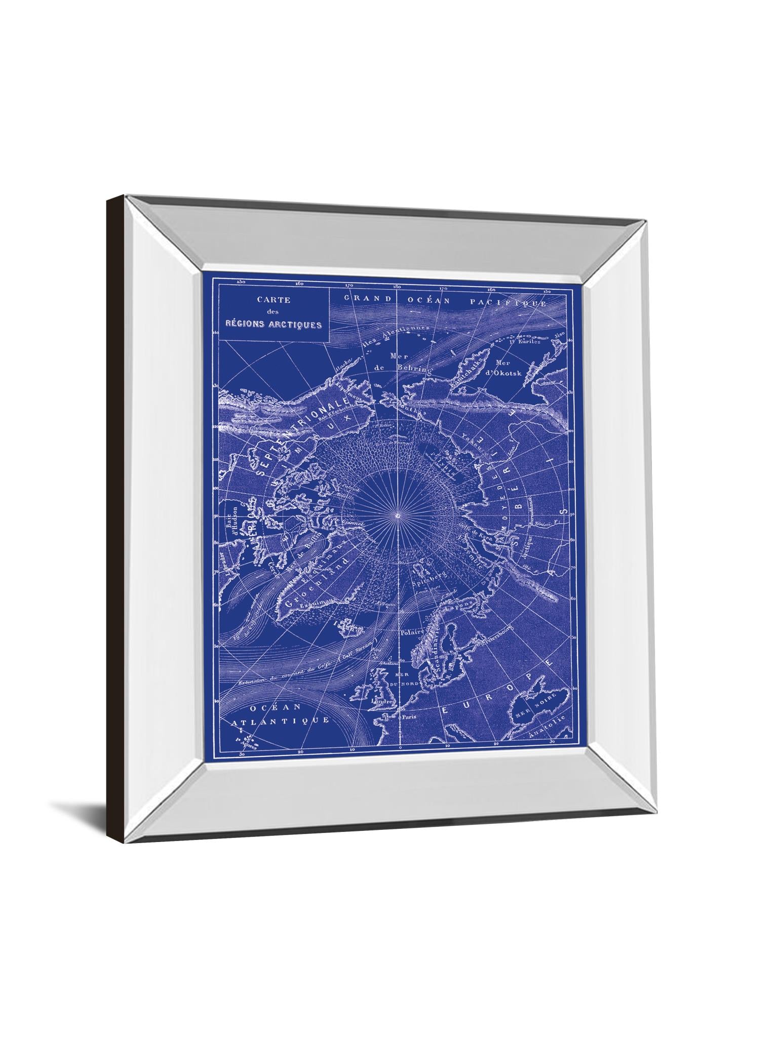 Mirrored Frame Arctic Map By The Vintage Collection 22X26 Mirror Frame Print