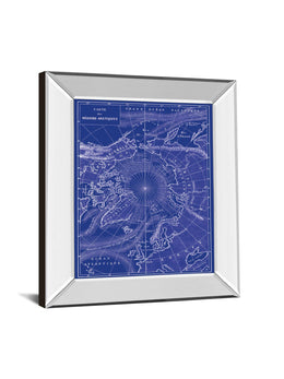 Mirrored Frame Arctic Map By The Vintage Collection 22X26 Mirror Frame Print