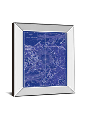 Mirrored Frame Arctic Map By The Vintage Collection 22X26 Mirror Frame Print
