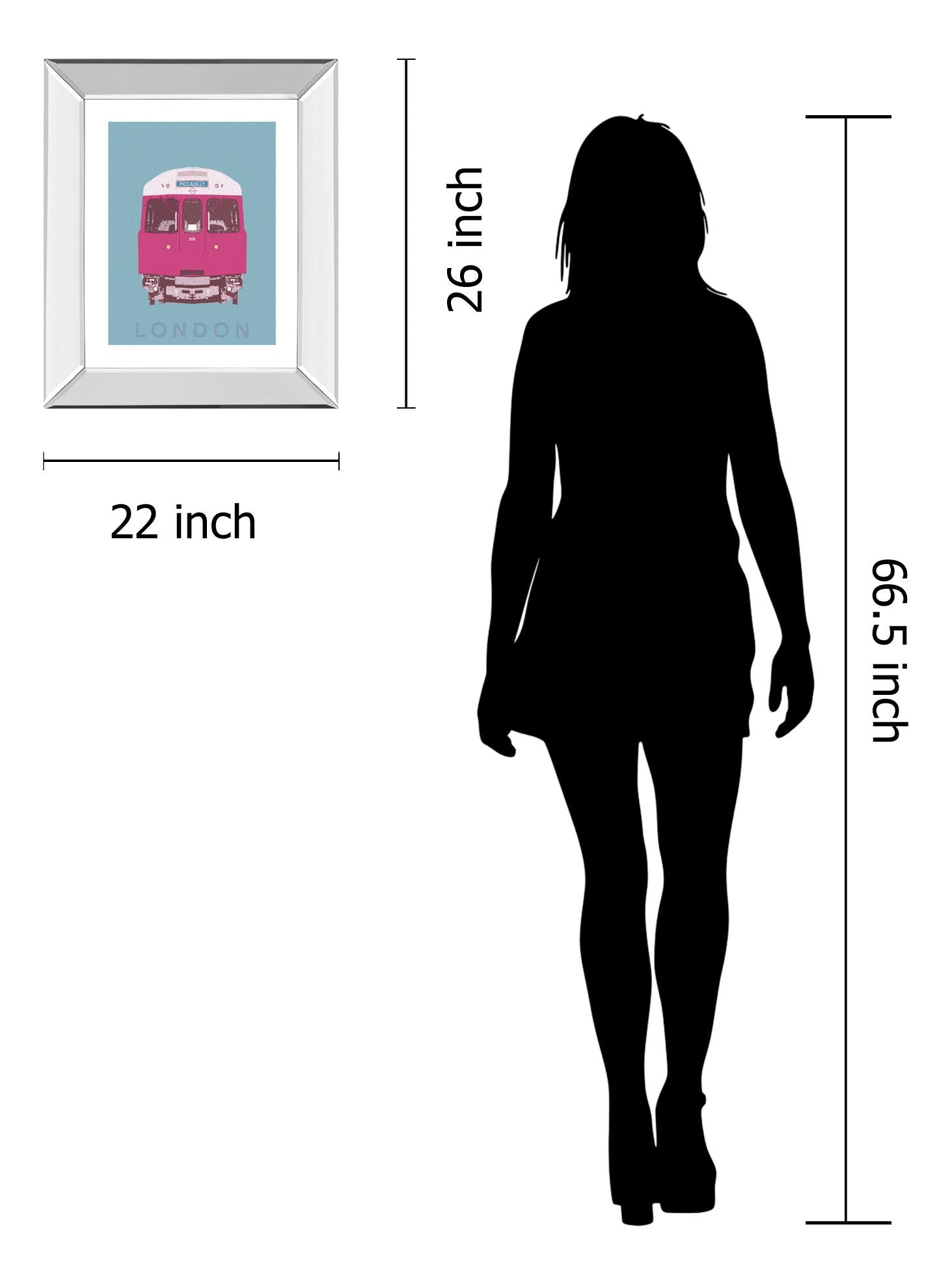 Mirrored Frame London Transport 3 By Ben James 22X26 Mirror Frame Print