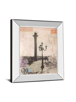 Mirrored Frame Venice Travelogue By Ben James 22X26 Mirror Frame Print