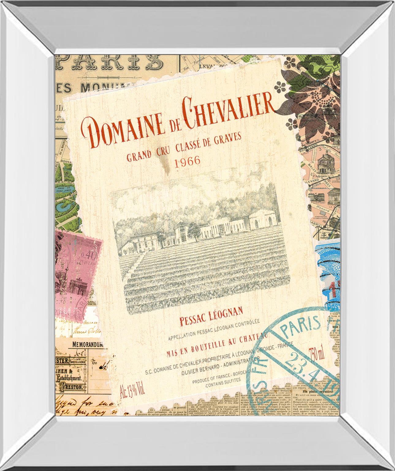 Mirrored Frame Wine Tour 2 By Maria Mendez 22X26 Mirror Frame Print