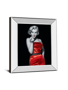 Mirrored Frame Lady In Red 2  By Chelsea Collection 22X26 Mirror Frame Print