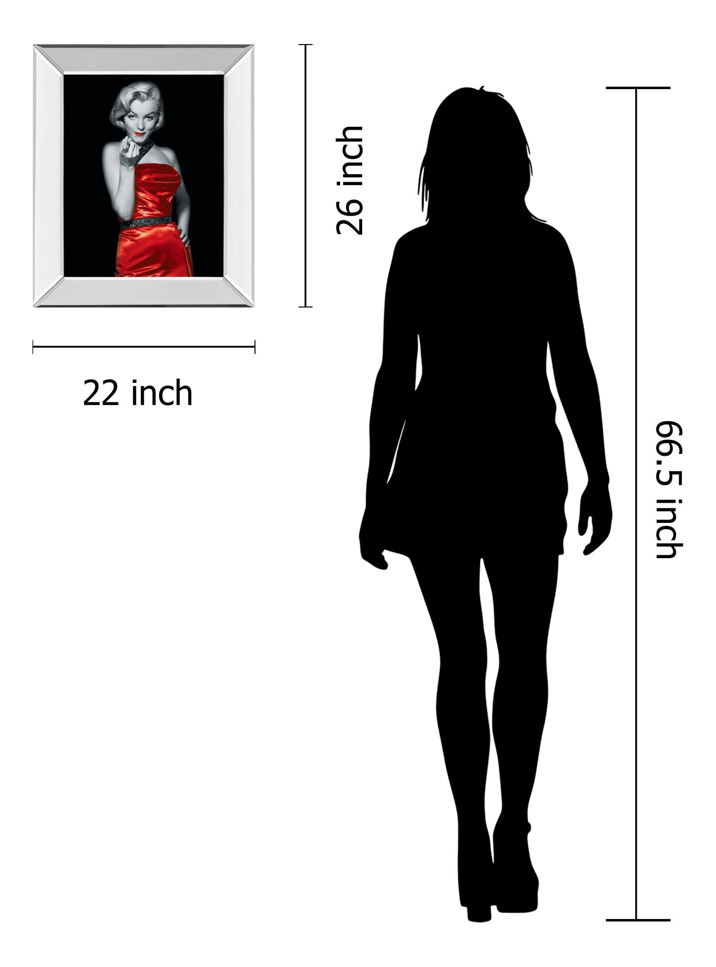 Mirrored Frame Lady In Red 2  By Chelsea Collection 22X26 Mirror Frame Print