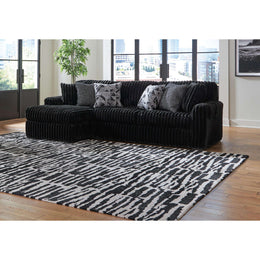 Swipe Furniture Exclusive Design Midnight-Madness Fabric 2 pc Sectional 9810316/9810367