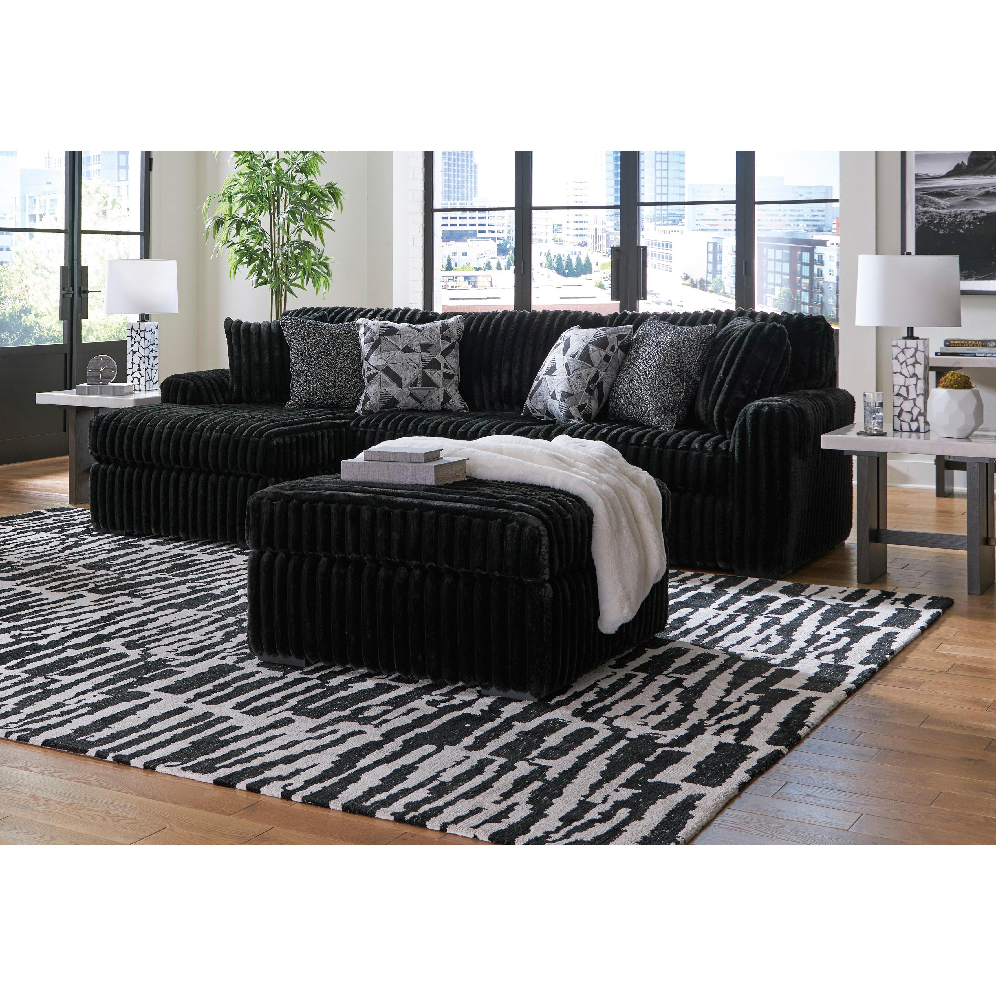 Swipe Furniture Exclusive Design Midnight-Madness Fabric 2 pc Sectional 9810316/9810367