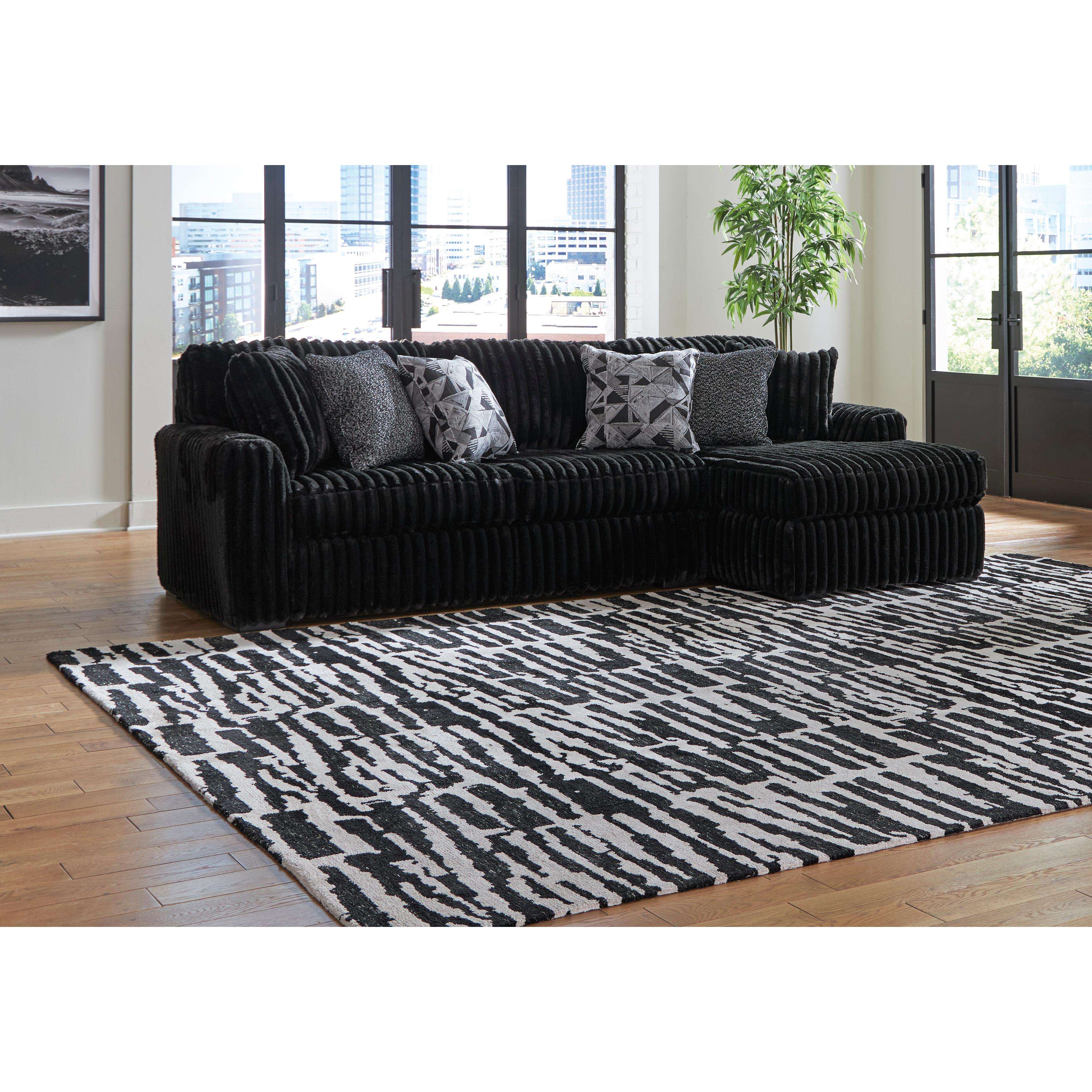 Swipe Furniture Exclusive Design Midnight-Madness Fabric 2 pc Sectional 9810366/9810317