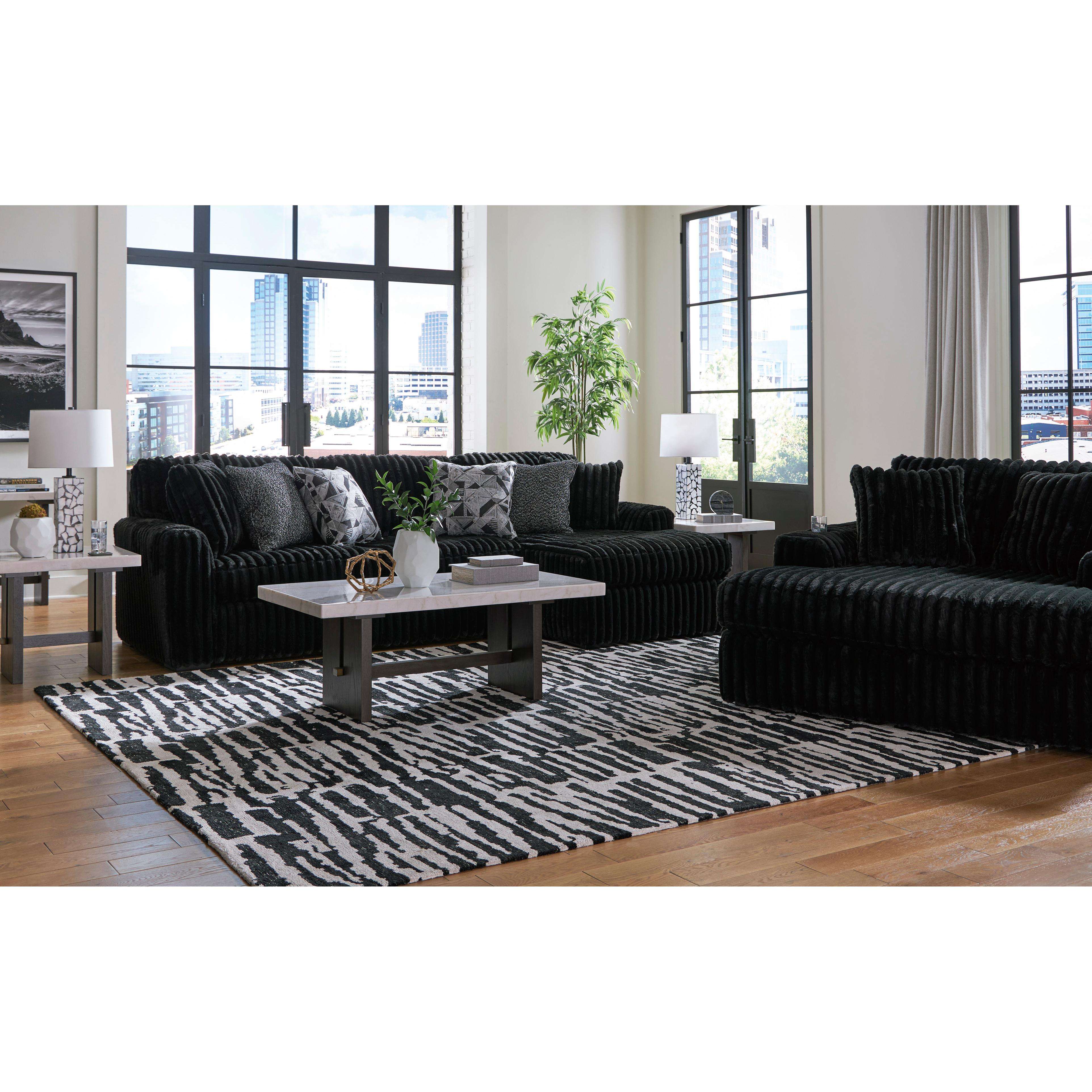 Swipe Furniture Exclusive Design Midnight-Madness Fabric 2 pc Sectional 9810366/9810317