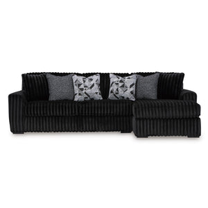 Swipe Furniture Exclusive Design Midnight-Madness Fabric 2 pc Sectional 9810366/9810317