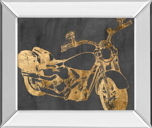 Mirrored Frame Motorcycle Bling I By Jennifer Goldberger 22X26 Mirror Frame Print