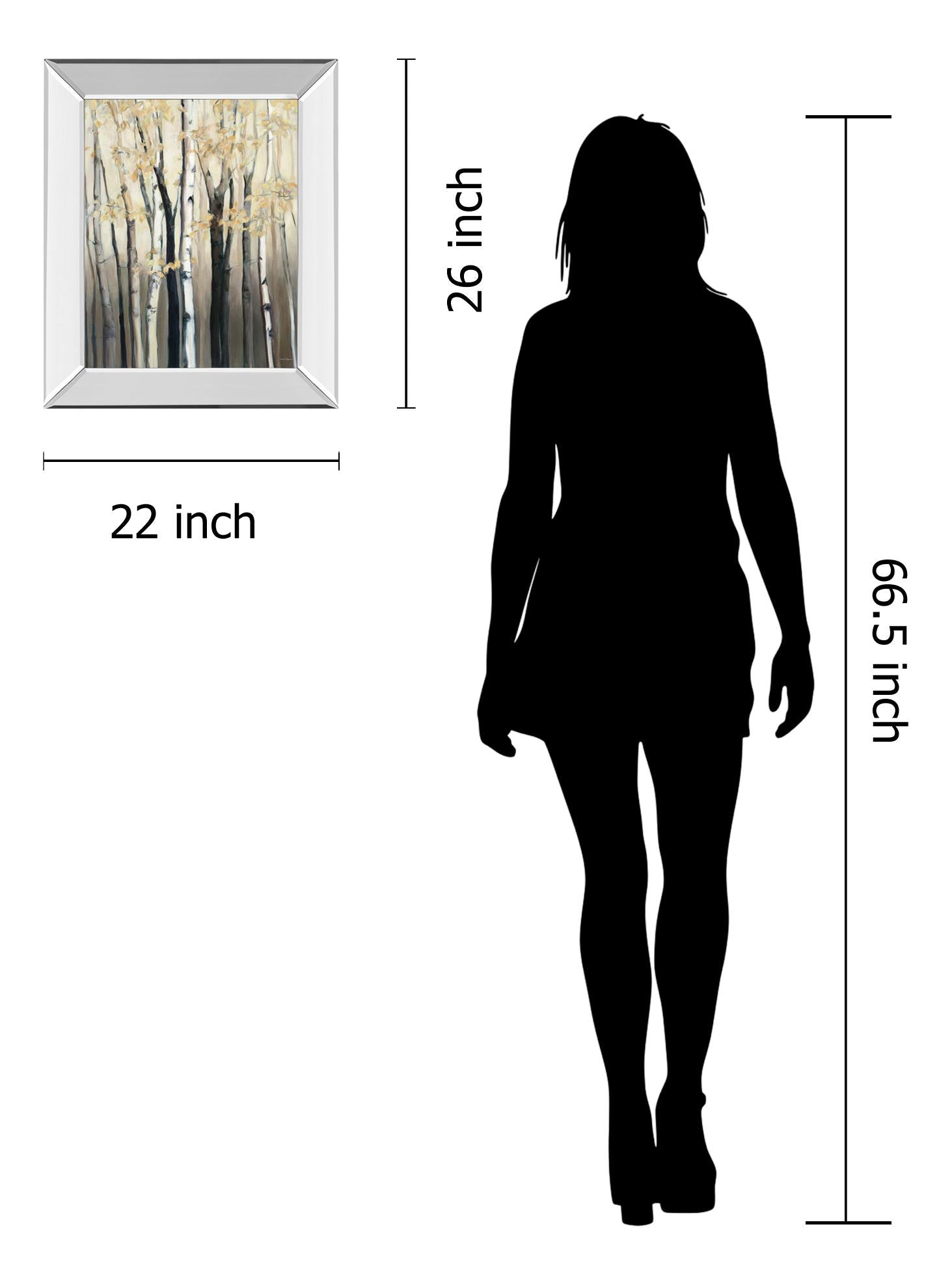 Mirrored Frame Golden Birch I By Julia Purinton 22X26 Mirror Frame Print