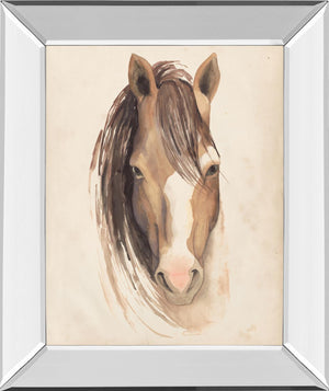 Mirrored Frame Watercolor Animal Study By Grace Popp 22X26 Mirror Frame Print