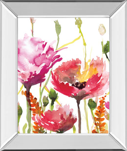 Mirrored Frame Blooms And Buds By Rebecca Meyers 22X26 Mirror Frame Print