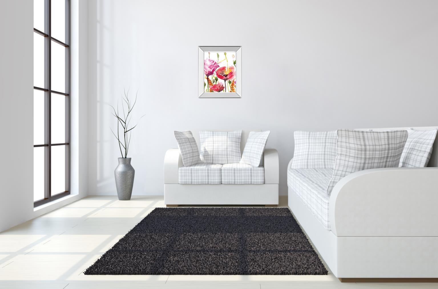 Mirrored Frame Blooms And Buds By Rebecca Meyers 22X26 Mirror Frame Print