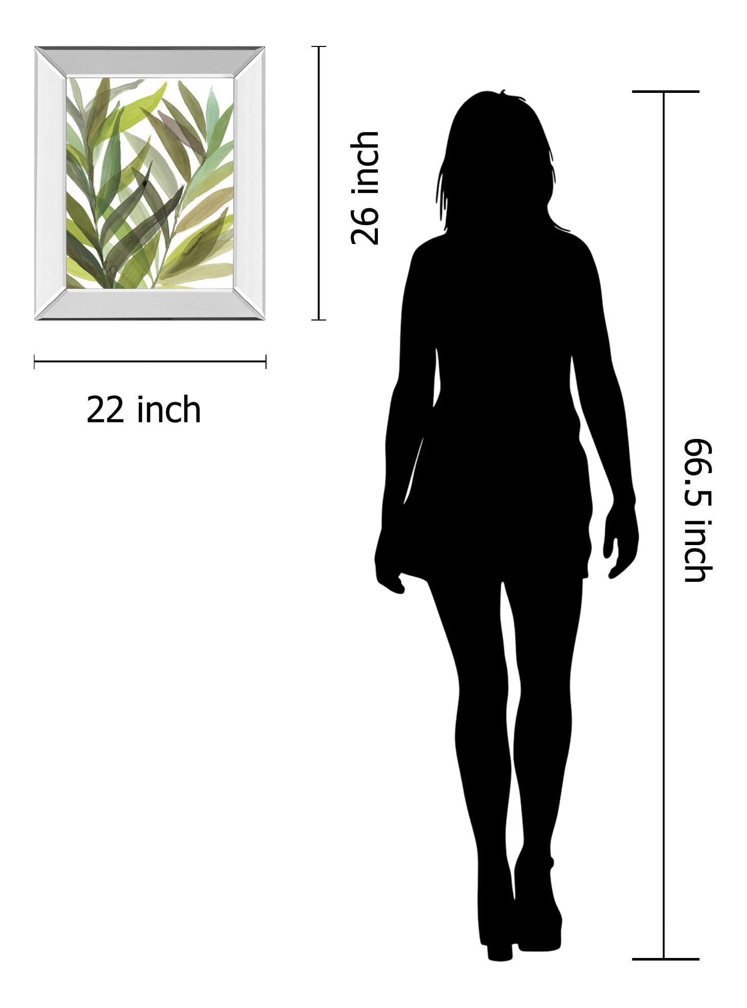 Mirrored Frame Tropical Greens I By Rebecca Meyers 22X26 Mirror Frame Print
