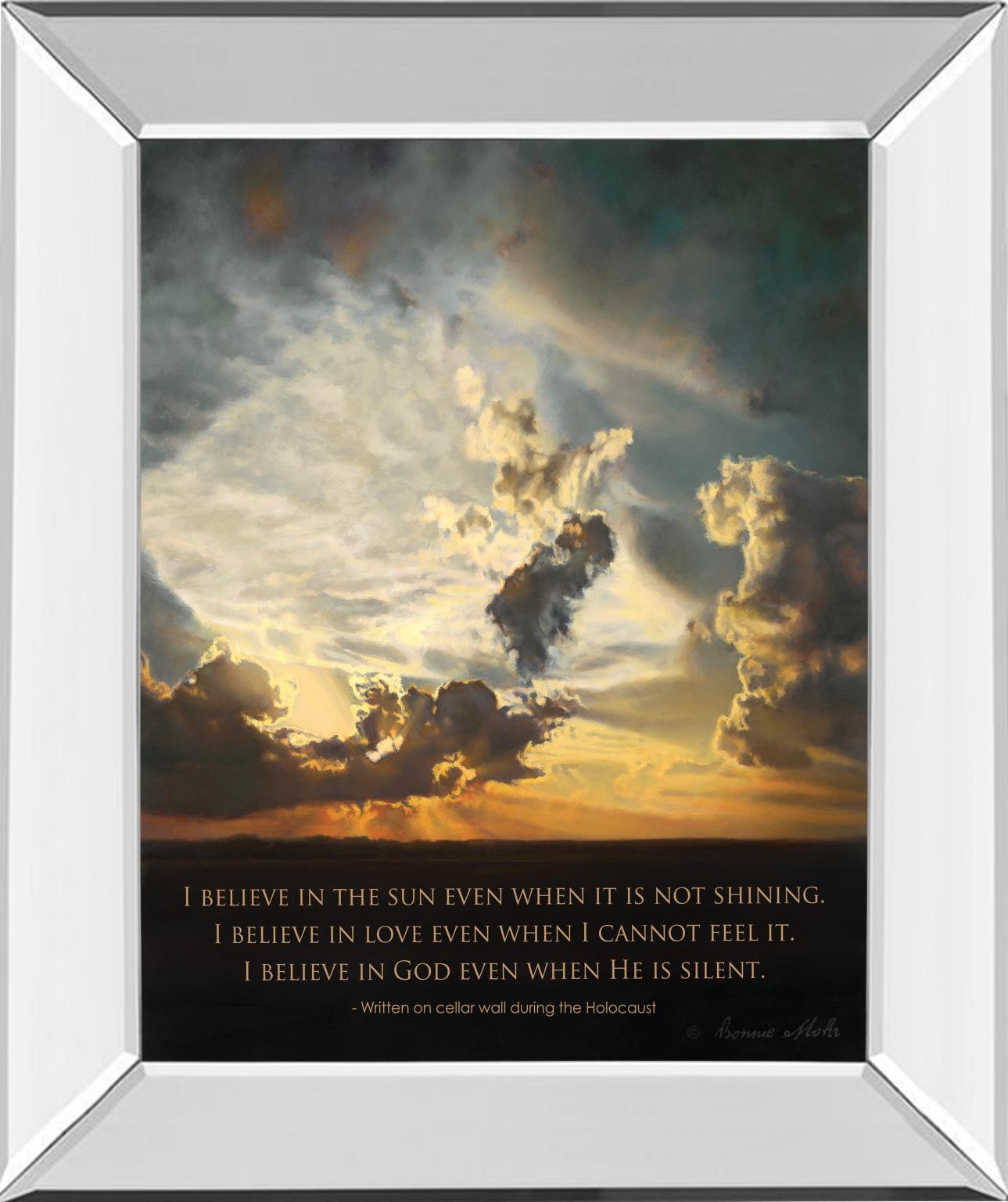 Mirrored Frame Believe By Bonnie Mohr 22X26 Mirror Frame Print