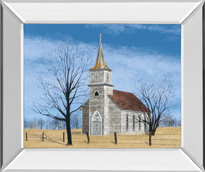 Mirrored Frame Little House On The Prairie By Billy Jacobs 22X26 Mirror Frame Print