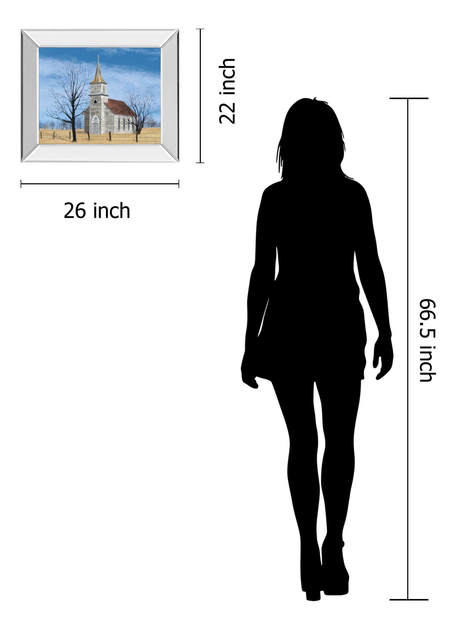 Mirrored Frame Little House On The Prairie By Billy Jacobs 22X26 Mirror Frame Print