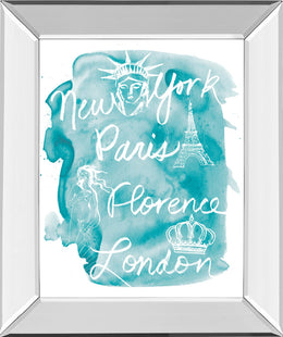 Mirrored Frame Sightseeing I By Lottie Fontaine 22X26 Mirror Frame Print