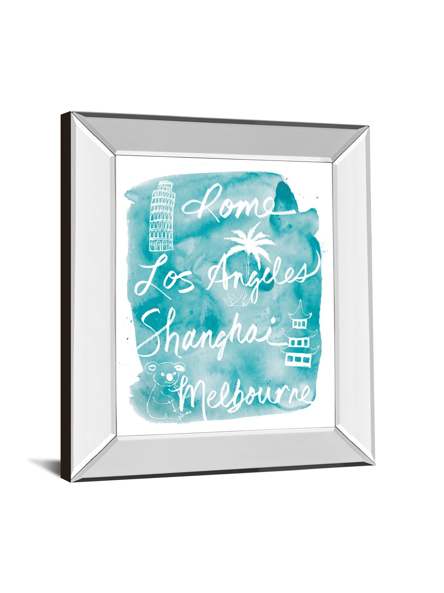 Mirrored Frame Sightseeing Ii By Lottie Fontaine 22X26 Mirror Frame Print