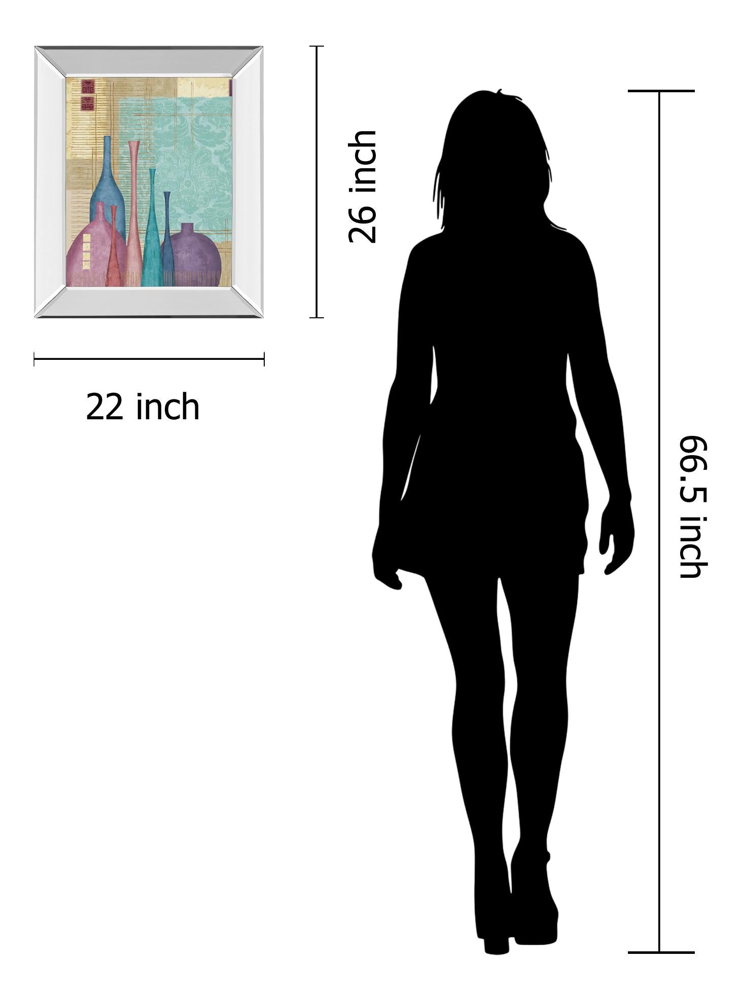 Mirrored Frame Raku I By Linda Wood 22X26 Mirror Frame Print