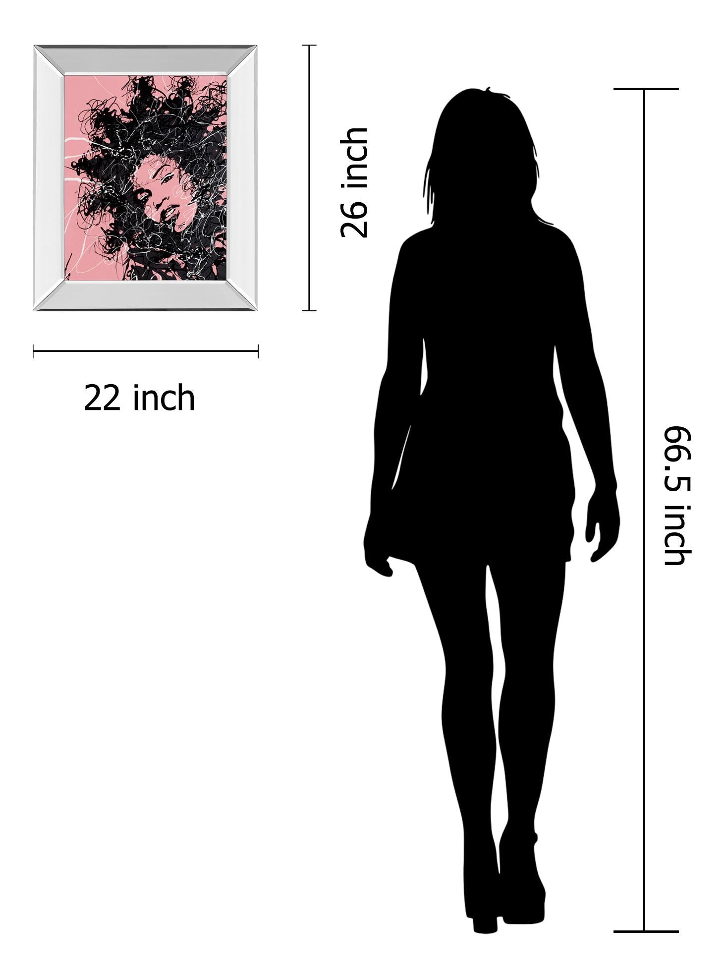 Mirrored Frame Star Ii By Oksana Leadbitter 22X26 Mirror Frame Print