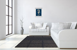 Mirrored Frame Antique Seahorse On Blue Ii By Patricia Pinto 22X26 Mirror Frame Print