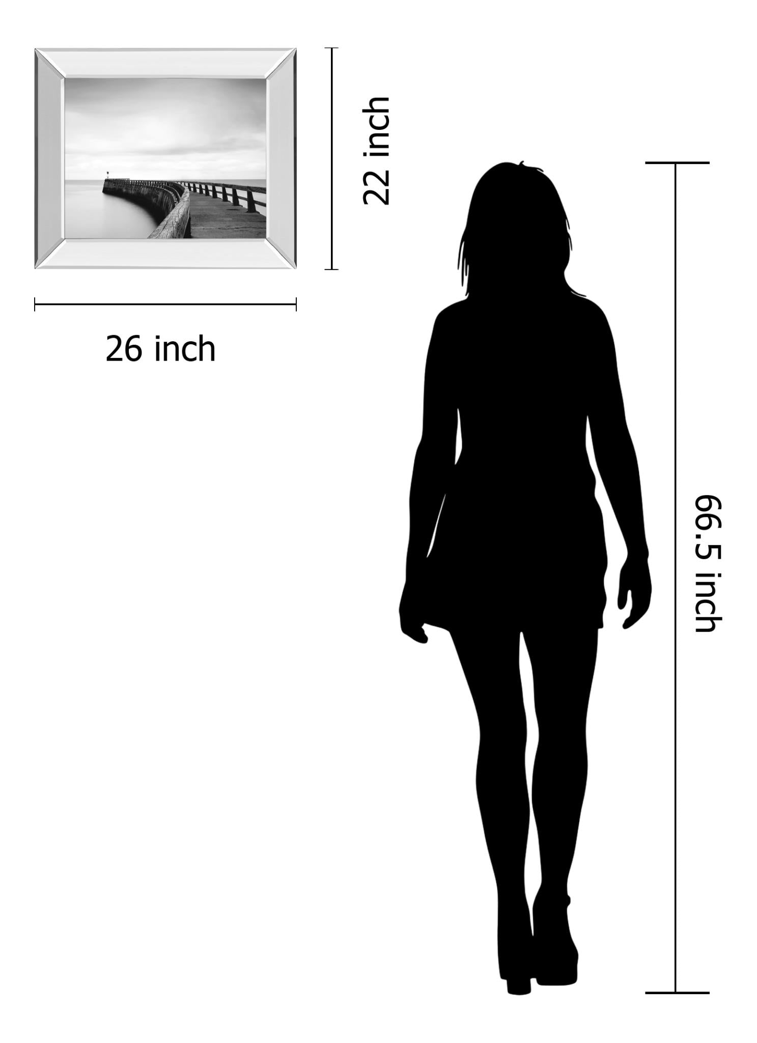 Mirrored Frame Into The Mist By Papiorek 22X26 Mirror Frame Print