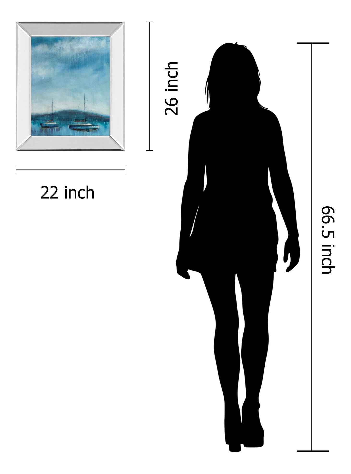 Mirrored Frame Nauticus By D'Aguiar 22X26 Mirror Frame Print