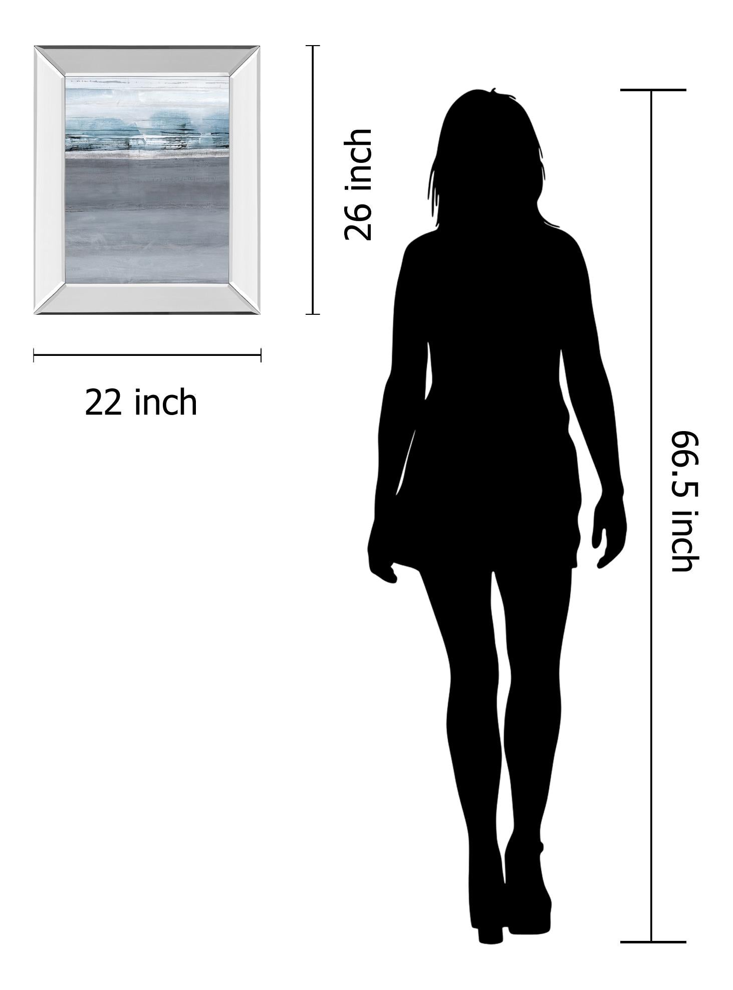 Mirrored Frame Snowy Tracks By Sims 22X26 Mirror Frame Print