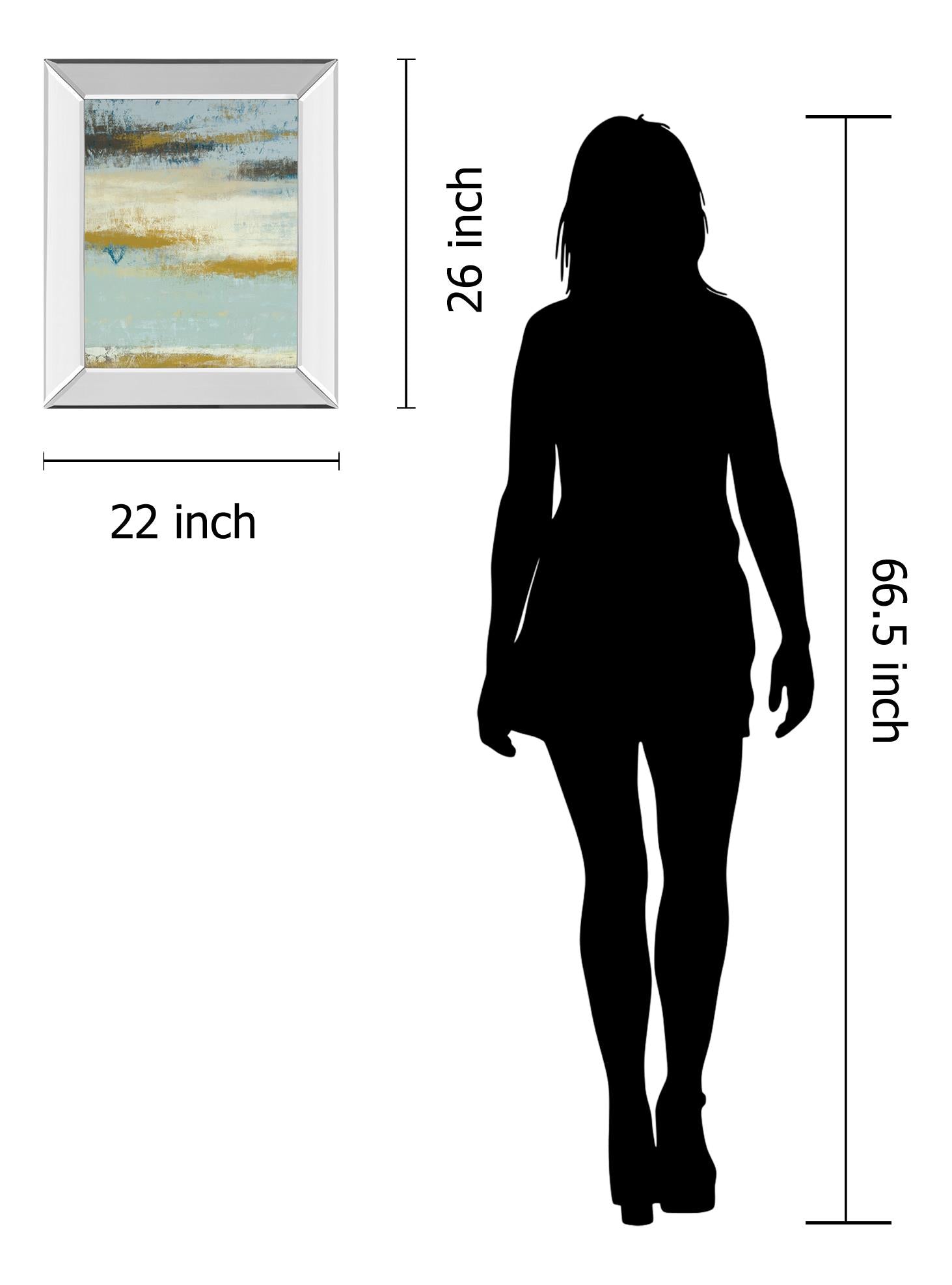 Mirrored Frame Ocean View By Vindedzis 22X26 Mirror Frame Print